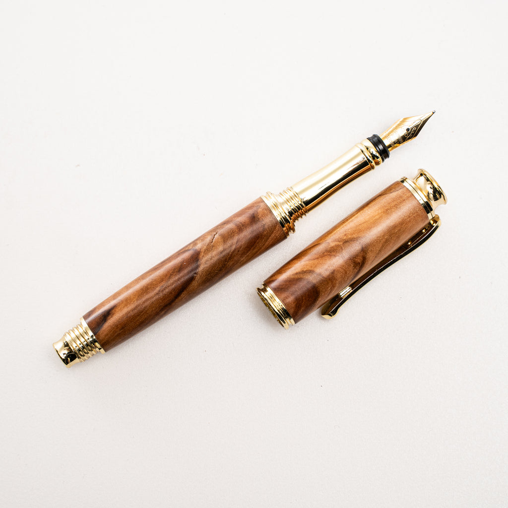 Penna Stilografica Radica Marrone Chiaro