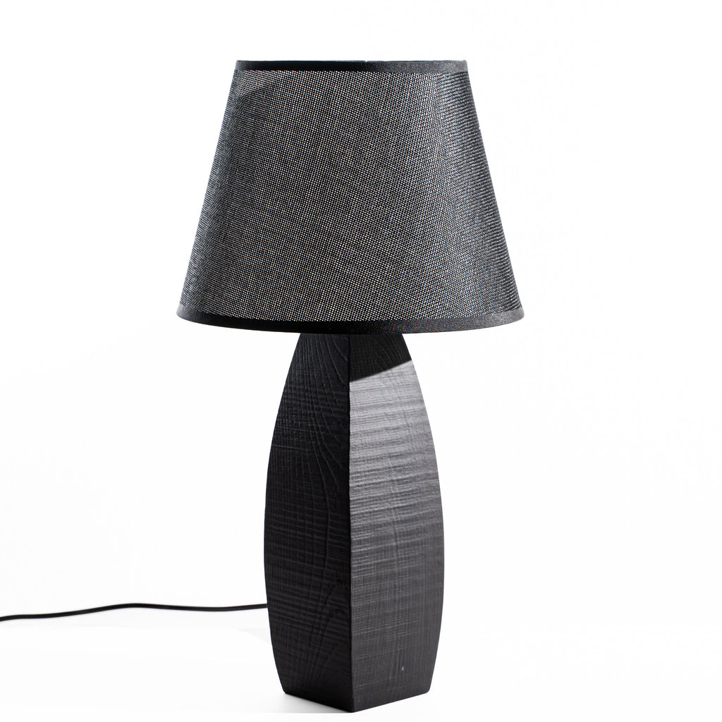 Lampada da Tavolo Fuseau in Legno Nero